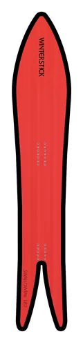 Winterstick Swallowtail 183cm 現行モデル：赤いトップデッキ、長いノーズと深くV字に割れたスワローテール